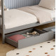 Κρεβατι παιδικο klarice hm680.05 τ.montessori-2 συρταρια- ξυλο πευκου γκρι-190x90εκ **