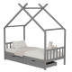 Κρεβατι παιδικο klarice hm680.05 τ.montessori-2 συρταρια- ξυλο πευκου γκρι-190x90εκ **