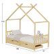 Κρεβατι παιδικο klarice hm680.01 τ.montessori-2 συρταρια-ξυλο πευκο φυσικο-190x90εκ **
