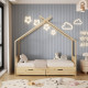 Κρεβατι παιδικο klarice hm680.01 τ.montessori-2 συρταρια-ξυλο πευκο φυσικο-190x90εκ **