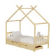 Κρεβατι παιδικο klarice hm680.01 τ.montessori-2 συρταρια-ξυλο πευκο φυσικο-190x90εκ **