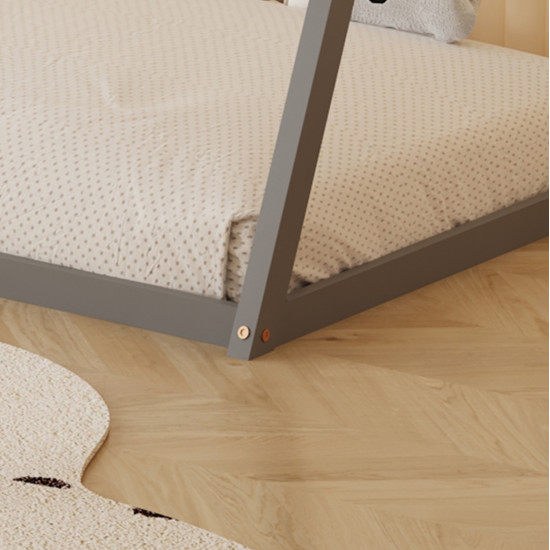 Κρεβατι παιδικο munk hm681.05 τ.montessori μασιφ ξυλο πευκου γκρι- 190x90εκ **