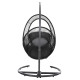 Κρεμαστη φωλια ruler hm6083 μαυρο μεταλλο και συνθ.rattan-γκρι μαξιλαρι 120x110x190υ **