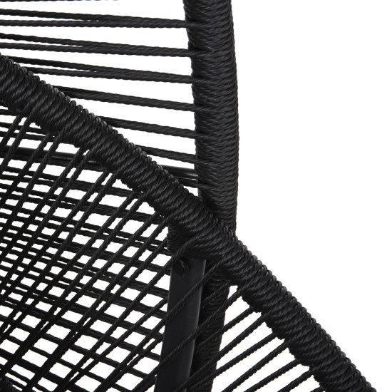 Κρεμαστη φωλια ruler hm6083 μαυρο μεταλλο και συνθ.rattan-γκρι μαξιλαρι 120x110x190υ **