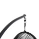 Κρεμαστη φωλια ruler hm6083 μαυρο μεταλλο και συνθ.rattan-γκρι μαξιλαρι 120x110x190υ **