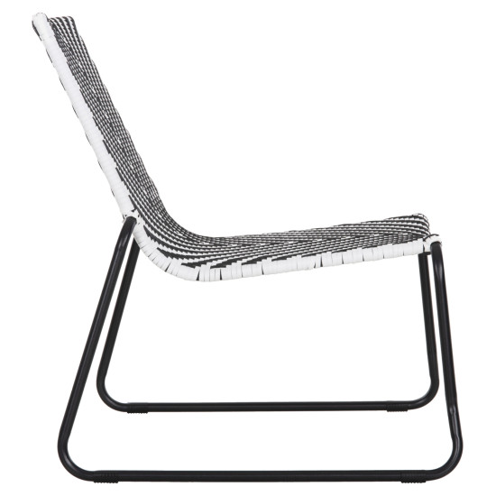 Μεταλλικη καρεκλα pony hm6082 μαυρο & ασπρο συνθ.rattan 66x68x75υεκ. **