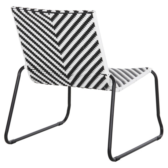 Μεταλλικη καρεκλα pony hm6082 μαυρο & ασπρο συνθ.rattan 66x68x75υεκ. **