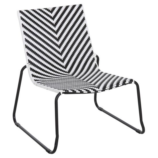 Μεταλλικη καρεκλα pony hm6082 μαυρο & ασπρο συνθ.rattan 66x68x75υεκ. **