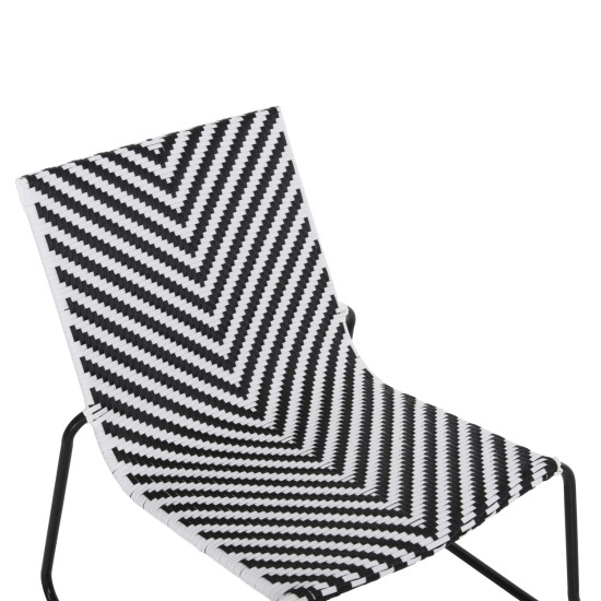 Μεταλλικη καρεκλα pony hm6082 μαυρο & ασπρο συνθ.rattan 66x68x75υεκ. **