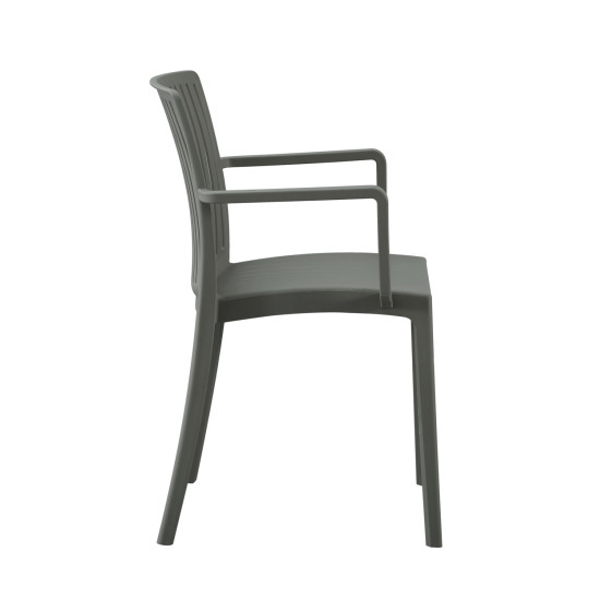 Πολυθρονα πολυπροπυλενιου ida hm6127.04 dark olive 41,3x54,2x81,8υεκ. **