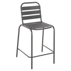 Σκαμπο μπαρ μεσ.υψουσ laura hm6065.01 μεταλ.σκελετοσ-αλουμινιο σε γκρι 58,5x58x104υ εκ. **