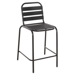 Σκαμπο μπαρ μεσ.υψουσ laura hm6065.03 μεταλ.σκελετοσ-αλουμινιο σε μαυρο 58,5x58x104υ εκ. **