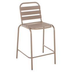 Σκαμπο μπαρ μεσ.υψουσ laura hm6065.04 μεταλ.σκελετοσ-αλουμινιο σε σαμπανι 58,5x58x104υ εκ. **