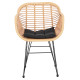 Πολυθρονα με μαξιλαρι μεταλλικη allegra hm5450.31 με wicker μπεζ 58x59x82υ **