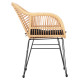Πολυθρονα με μαξιλαρι μεταλλικη allegra hm5450.31 με wicker μπεζ 58x59x82υ **
