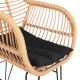 Πολυθρονα με μαξιλαρι μεταλλικη allegra hm5450.31 με wicker μπεζ 58x59x82υ **