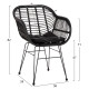 Πολυθρονα με μαξιλαρι μεταλλικη allegra hm5450.32 με wicker μαυρο 58x59x82υεκ. **