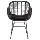 Πολυθρονα με μαξιλαρι μεταλλικη allegra hm5450.32 με wicker μαυρο 58x59x82υεκ. **