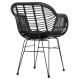 Πολυθρονα με μαξιλαρι μεταλλικη allegra hm5450.32 με wicker μαυρο 58x59x82υεκ. **