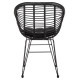Πολυθρονα με μαξιλαρι μεταλλικη allegra hm5450.32 με wicker μαυρο 58x59x82υεκ. **
