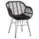 Πολυθρονα με μαξιλαρι μεταλλικη allegra hm5450.32 με wicker μαυρο 58x59x82υεκ. **