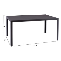 Σετ εξ.χωρου 5τμχ leofer hm21004 μεταλ.τραπεζι-4 πολυθρονεσ μεταλλικεσ- γκρι **