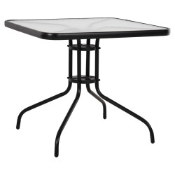 Τραπεζι εξωτ.χωρου figo hm5972.03 μεταλλο μαυρο-γυαλινη επιφανεια 80χ80χ71υεκ **