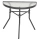Τραπεζι ημικυκλικο lima hm5967.01 μεταλλικο γκρι με γυαλινο top 70x40x64,5υεκ. **
