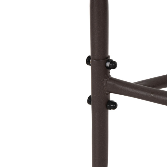 Τραπεζι ημικυκλικο lima hm5967.02 μεταλλικο καφε με γυαλινο top 70x40x64,5υεκ. **