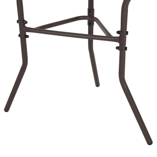 Τραπεζι ημικυκλικο lima hm5967.02 μεταλλικο καφε με γυαλινο top 70x40x64,5υεκ. **