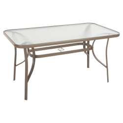 Τραπεζι bruno hm5106.04 σαμπανι μεταλλικο με γυαλινη επιφανεια 140χ80χ71υεκ **