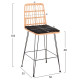 Σκαμπο μεσ.υψουσ allegra hm5643.11 μεταλλο&μαξιλαρι μαυρο-wicker μπεζ 50x55x103υεκ. **