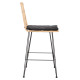 Σκαμπο μεσ.υψουσ allegra hm5643.11 μεταλλο&μαξιλαρι μαυρο-wicker μπεζ 50x55x103υεκ. **