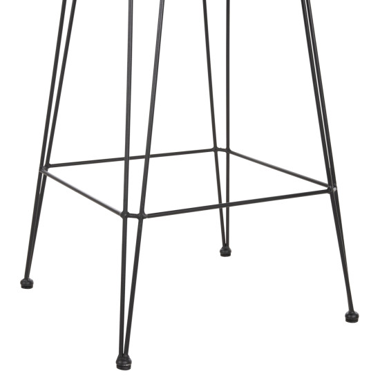 Σκαμπο μεσ.υψουσ allegra hm5643.11 μεταλλο&μαξιλαρι μαυρο-wicker μπεζ 50x55x103υεκ. **