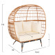 Πολυθρονα φωλια miami 2 ατομων τυπου rattan hm5870.11 132.5x90x154υεκ **