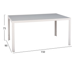 Σετ τραπεζαριασ εξ. χωρου 5τμχ ofer hm21030 λευκο μεταλλο-λευκεσ μεταλ. πολυθρονεσ **