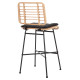 Σκαμπο μπαρ μεσ.υψουσ allegra hm5709.11 μεταλλο&μαξιλαρι μαυρο-wicker μπεζ 46x46x99υεκ **