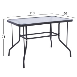 Σετ εξ.χωρου 5τμχ mag hm21033.01 τραπεζι adam & 4 πτυσσομενεσ καρεκλεσ γκρι **