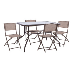 Σετ εξ.χωρου 5τμχ mag hm21033.02 τραπεζι adam & 4 πτυσσομενεσ καρεκλεσ-καφε **
