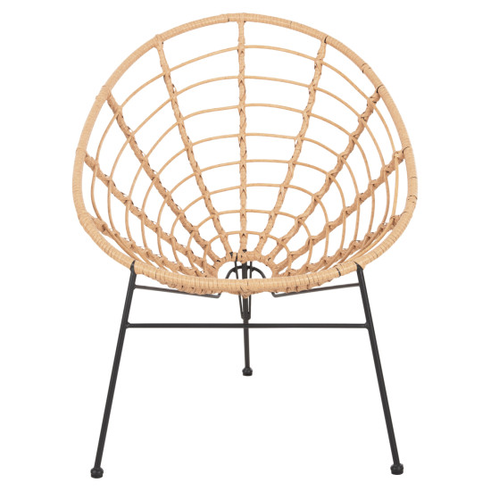 Πολυθρονα τυπου φωλια μεταλλικη allegra hm5458.11 με wicker μπεζ 73x78x88υεκ. **