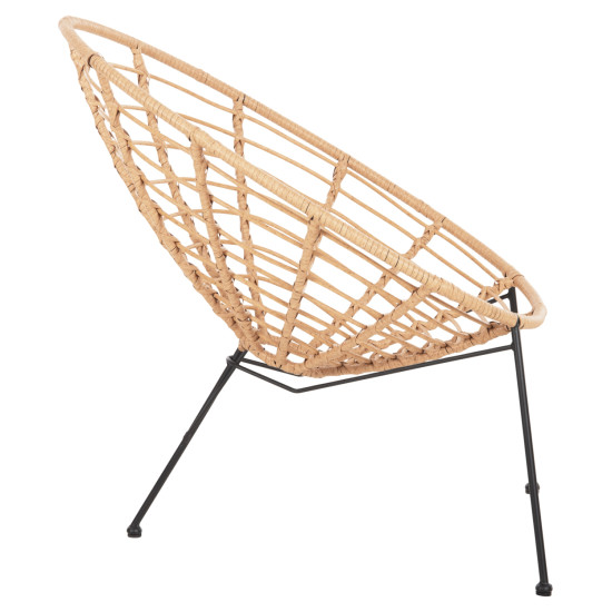 Πολυθρονα τυπου φωλια μεταλλικη allegra hm5458.11 με wicker μπεζ 73x78x88υεκ. **