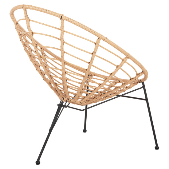 Πολυθρονα τυπου φωλια μεταλλικη allegra hm5458.11 με wicker μπεζ 73x78x88υεκ. **