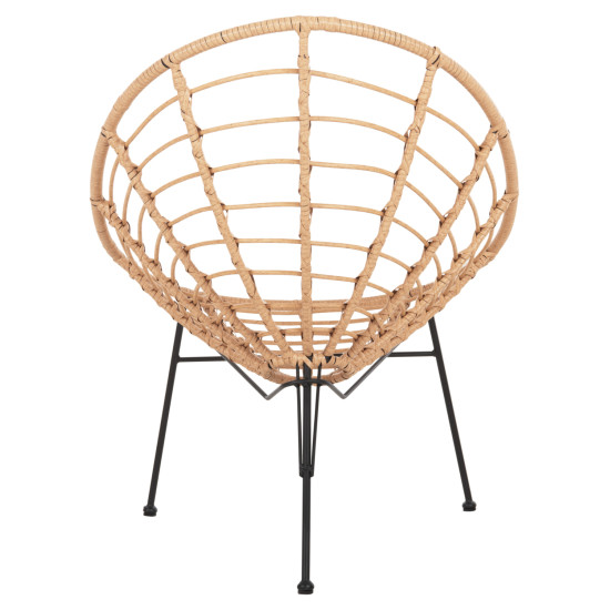 Πολυθρονα τυπου φωλια μεταλλικη allegra hm5458.11 με wicker μπεζ 73x78x88υεκ. **