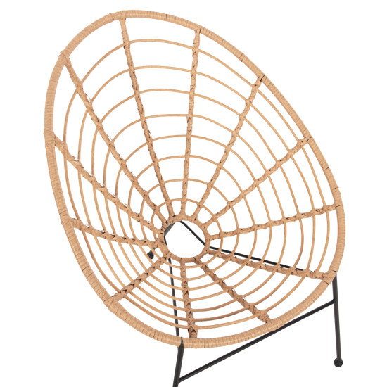 Πολυθρονα τυπου φωλια μεταλλικη allegra hm5458.11 με wicker μπεζ 73x78x88υεκ. **