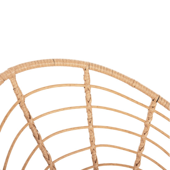 Πολυθρονα τυπου φωλια μεταλλικη allegra hm5458.11 με wicker μπεζ 73x78x88υεκ. **