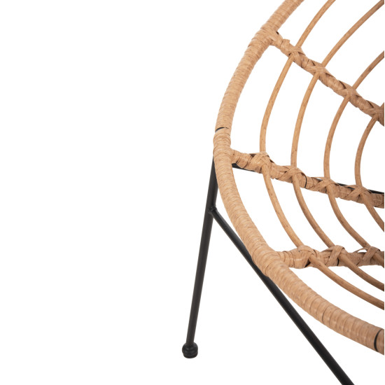 Πολυθρονα τυπου φωλια μεταλλικη allegra hm5458.11 με wicker μπεζ 73x78x88υεκ. **