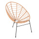 Πολυθρονα τυπου φωλια μεταλλικη allegra hm5458.11 με wicker μπεζ 73x78x88υεκ. **
