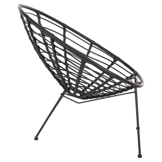 Πολυθρονα τυπου φωλια μεταλλικη allegra hm5458.12 με wicker-μαυρο 73x78x88υεκ. **