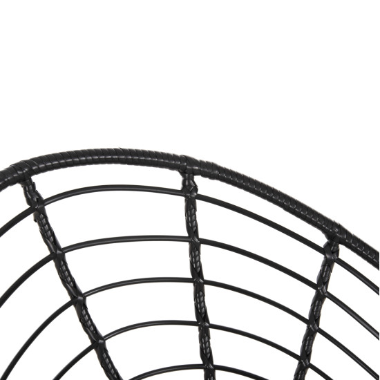 Πολυθρονα τυπου φωλια μεταλλικη allegra hm5458.12 με wicker-μαυρο 73x78x88υεκ. **
