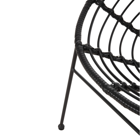 Πολυθρονα τυπου φωλια μεταλλικη allegra hm5458.12 με wicker-μαυρο 73x78x88υεκ. **